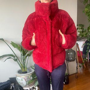RED SOFT BOMBER